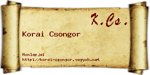 Korai Csongor névjegykártya