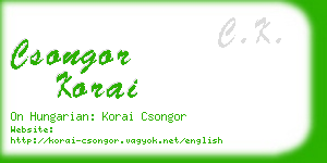 csongor korai business card